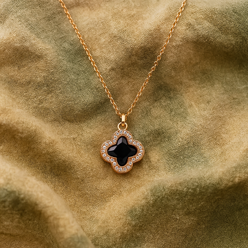 Midnight Clover Necklace